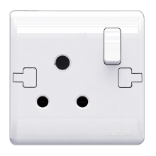 W13PRS15 Pearl White (3 Pin Round Socket with switch)
